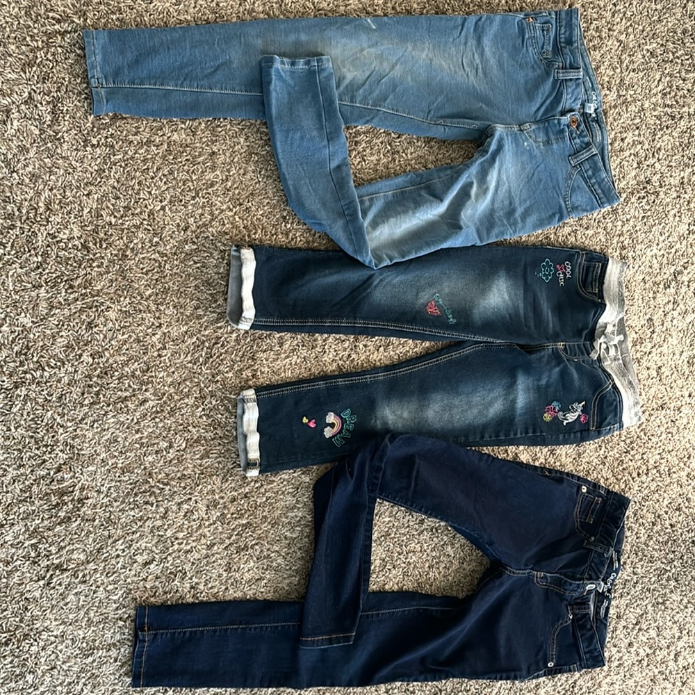 Cat & Jack jeans capris big girls pants size 10/12 & wonder nation